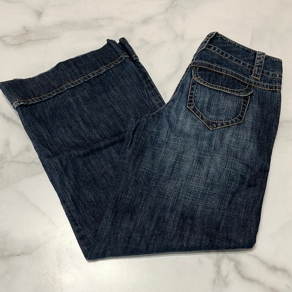LOFT Denim - Ann Taylor LOFT Flap Pocket Trouser Leg Denim Jeans 00P 00 Petite